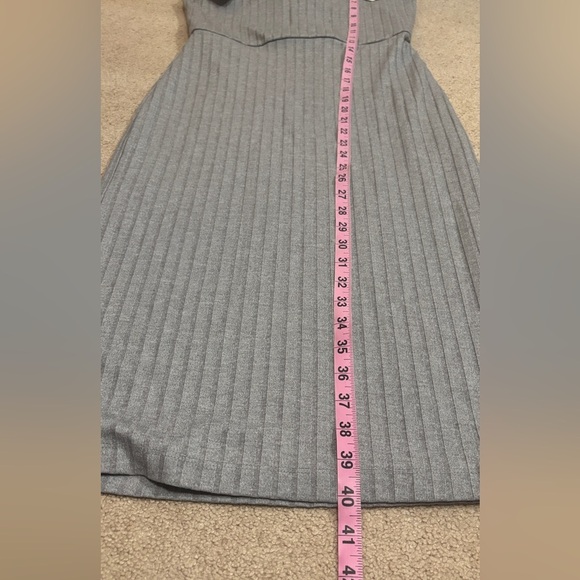 Socialite Gray Ribbed Midi Dress with Crisscross Back | Size SP | NWT - Picture 8 of 9